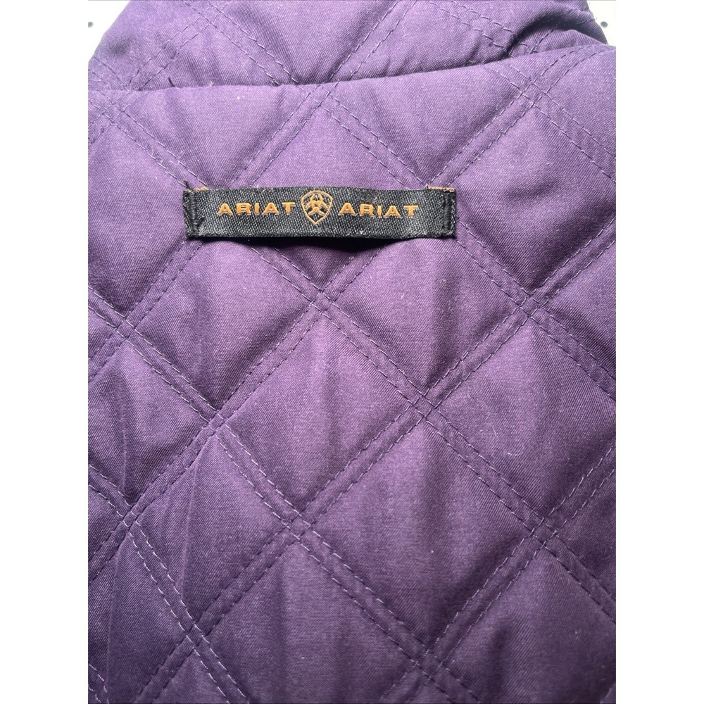 Ariat Purple Quilted Riding Vest Women's Small Equestrian Full Zip Western - Picture 11 of 12